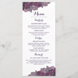Purple Floral Menu