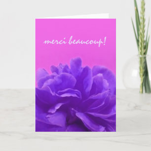 Purple Floral Merci Beaucoup Thank You Card
