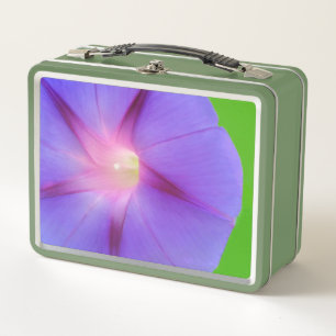 Purple Floral Metal Lunch Box
