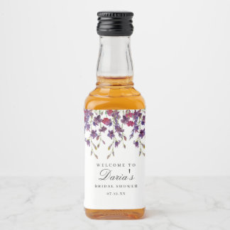 Purple Floral Mini Bottle Label