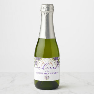 Purple Floral Mini Champagne Label