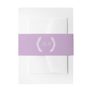 Purple Floral Monogram Wedding Invitation Belly Band