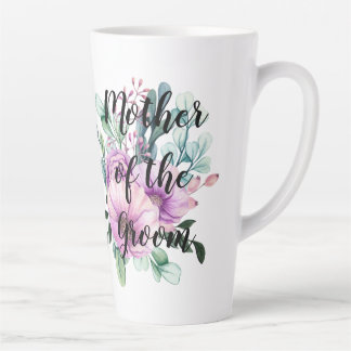 Purple Floral MOTHER of the GROOM Wedding Bridal Latte Mug