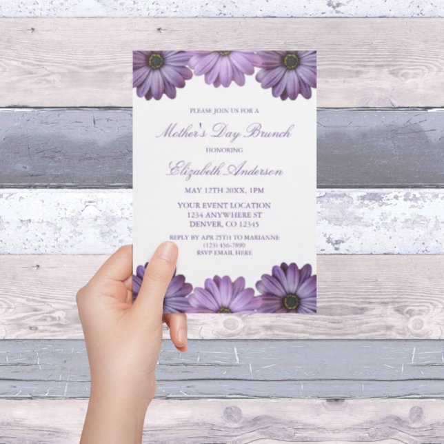 Purple Floral Mother's Day Brunch Invitation (Creator Uploaded)
