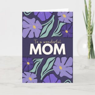 Purple Floral Mother's Day Gift - To Mum Holiday Card