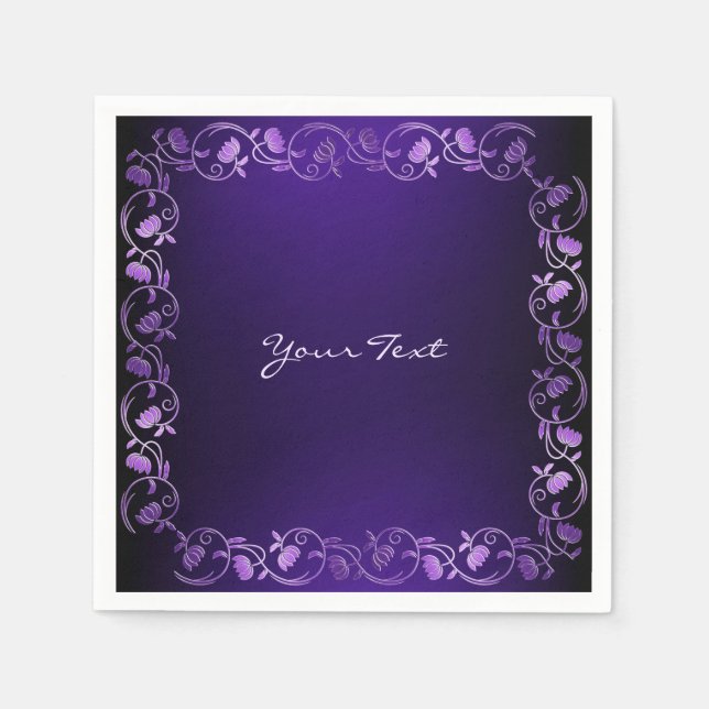 Purple Floral Napkins (Front)