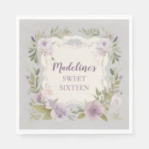 Purple Floral Napkins