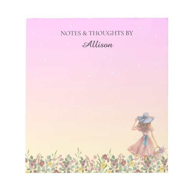 Purple Floral Notepad (Front)