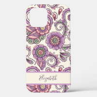 Purple Floral Paisley Unique Pattern