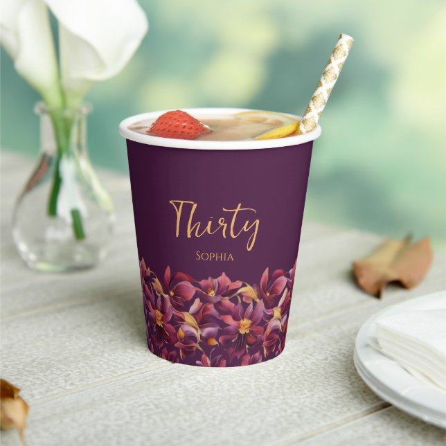 Purple Floral- Paper Cups (Insitu)