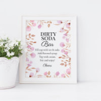 Purple Floral Party Dirty Soda Bar Sign