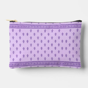 Purple Floral Pattern Accessory Pouch