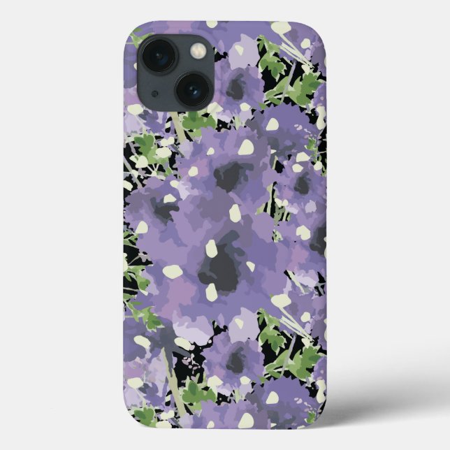 Purple Floral Pattern Case-Mate iPhone Case (Back)