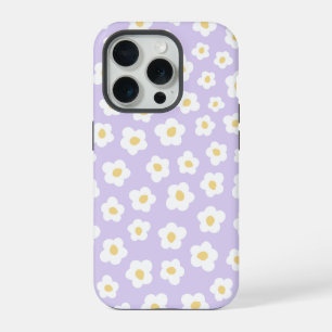 Purple Floral Pattern iPhone 15 Pro Case