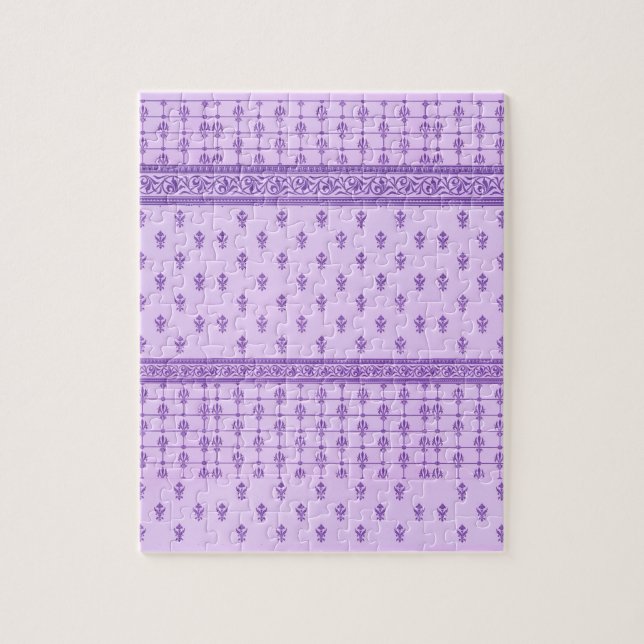 Purple Floral Pattern Jigsaw Puzzle (Vertical)