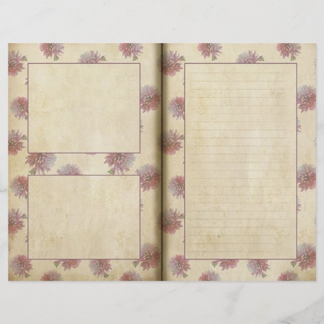 Purple Floral Pattern Journal Page (Front)
