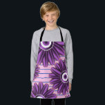 Purple Floral Pattern Modern Abstract Flower Desig Apron<br><div class="desc">This modern purple floral pattern showcases layered abstract petals with a vibrant glossy effect on a soft pink striped background. A perfect blend of elegance and bold design for fashion,  gifts,  and home decor.

Ideal for those who love aesthetic floral patterns with a trendy and contemporary touch.</div>