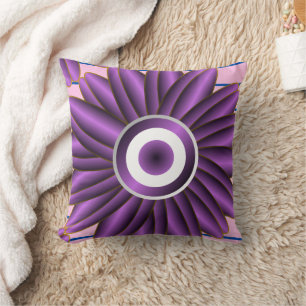 Purple Floral Pattern Modern Abstract Flower Desig Cushion