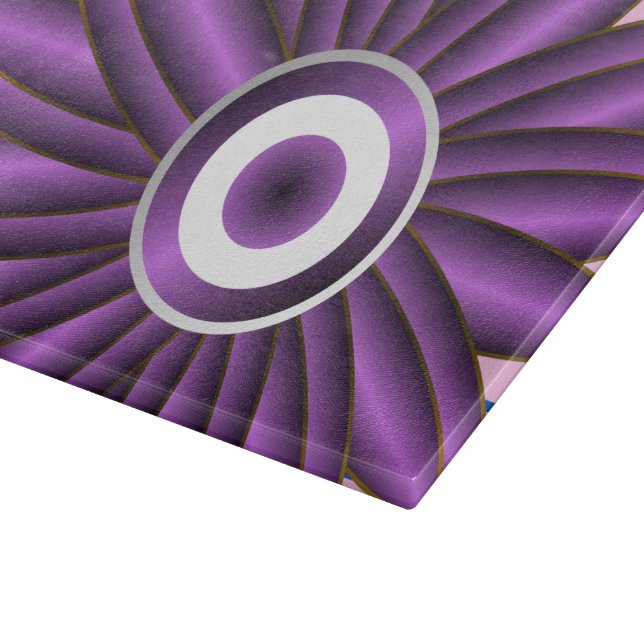 Purple Floral Pattern Modern Abstract Flower Desig Cutting Board (Corner)