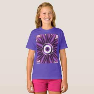 Purple Floral Pattern Modern Abstract Flower Desig T-Shirt