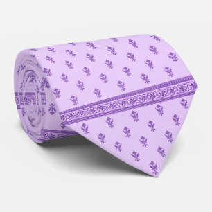Purple Floral Pattern Tie