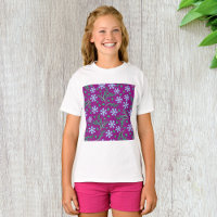 Purple Floral Pattern with Blue Flowers