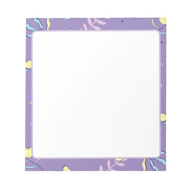 Purple Floral Patterned Everyday Notepads (Front)