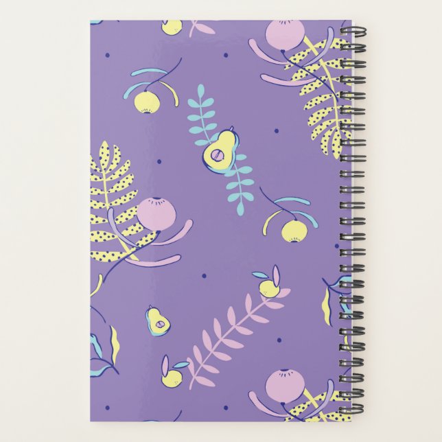 Purple Floral Patterned Planner (Back)