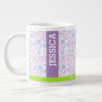 Purple Floral Personalised Name & Monogram
