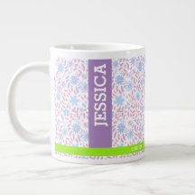 Purple Floral Personalised Name & Monogram