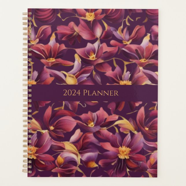 Purple Floral- Planner (Front)