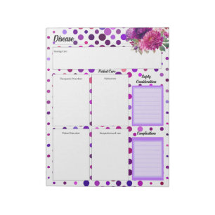 Purple Floral Polka Dots _ Disease Temp 2 Notepad