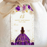 Purple Floral Princess Happy Birthday Gift Tags<br><div class="desc">This elegant and glamourous birthday gift tag can be personalised with a name or title such as daughter, granddaughter, niece, friend etc. The design features a beautiful princess with dark hair in a tiara and purple ball gown. The text combines handwritten script and modern sans serif fonts for a classy...</div>