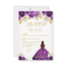 Purple Floral Princess Quinceañera