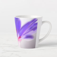Purple Floral Print Latte Mug