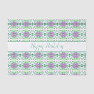 Purple Floral Print Tissue Paper Teal and Lime