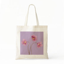 Purple Floral Print Tote Bag