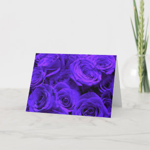 Purple floral purple flowers purple roses card