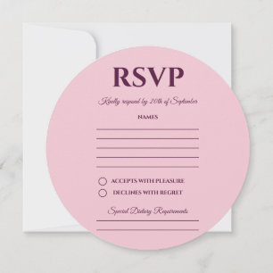 Purple Floral Ring Wedding RSVP Card
