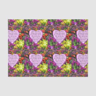 PURPLE FLORAL ROMANS 8:28 PHOTO DESIGN TISSUE PAPER