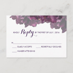 Purple Floral RSVP Card