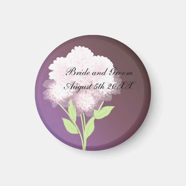 Purple Floral Save the Date Magnet (Front)