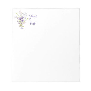 Purple floral spray custom notepad