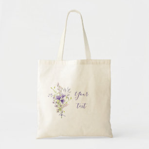 Purple floral spray custom  tote bag