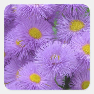 Purple Floral Square Sticker