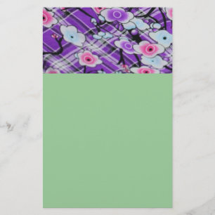 Purple Floral Stationery