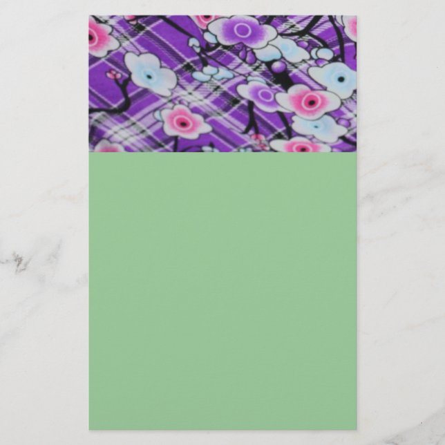 Purple Floral Stationery (Front)