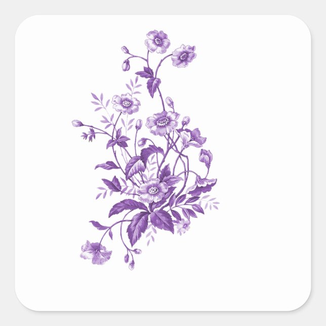 purple floral sticker (Front)
