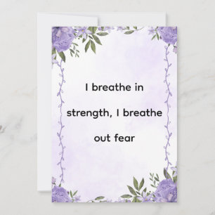 Purple Floral Strength & Calm Affirmation Holiday Card