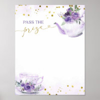 Purple Floral Tea Pass the Prize Bridal Games